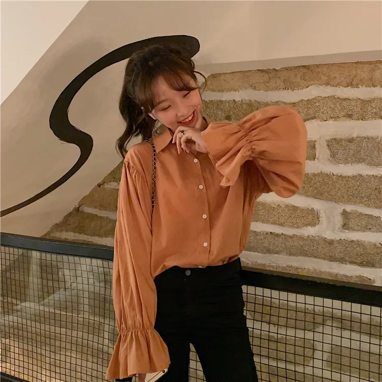 Long Sleeve Shirts Fashion Brand Women's Clothing Autumn Korean Preppy Style Loose Tops Ulzzang Ladies Blusas Mujer De Moda | Женская