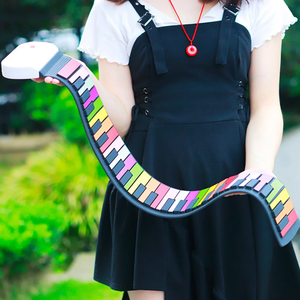 

1pc Creative 49 Keys Piano Instrument Beginner Electronic Hand Roll Piano (US Plug)