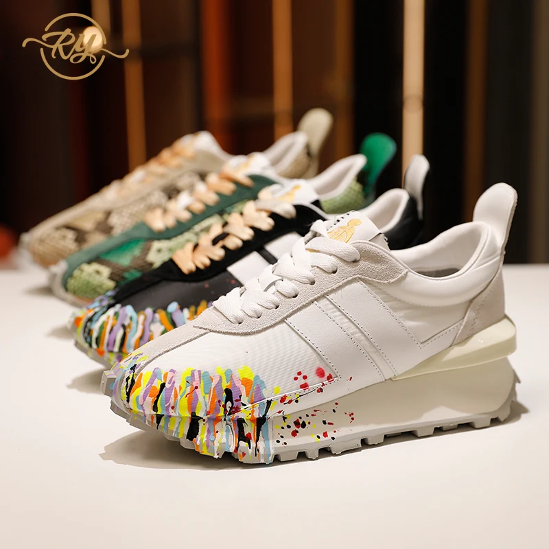

RY-RELAA European women's shoes Genuine Leather off white shoes platform shoes 2021 Summer new chunky sneakers ins luxery shoes