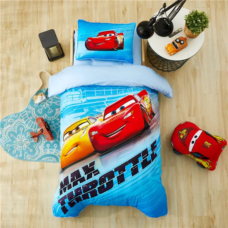 Комплект постельного белья Mcqueen детский из 3 предметов комплект с пододеяльником