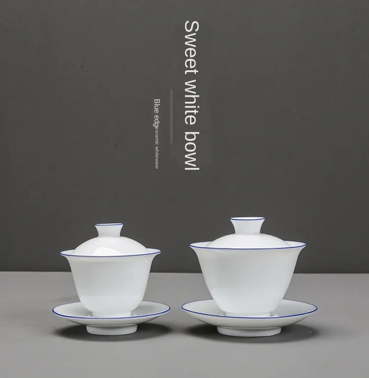 Чаша для белой посуды ручная роспись Нефритовая грязевая чайная чаша с синим