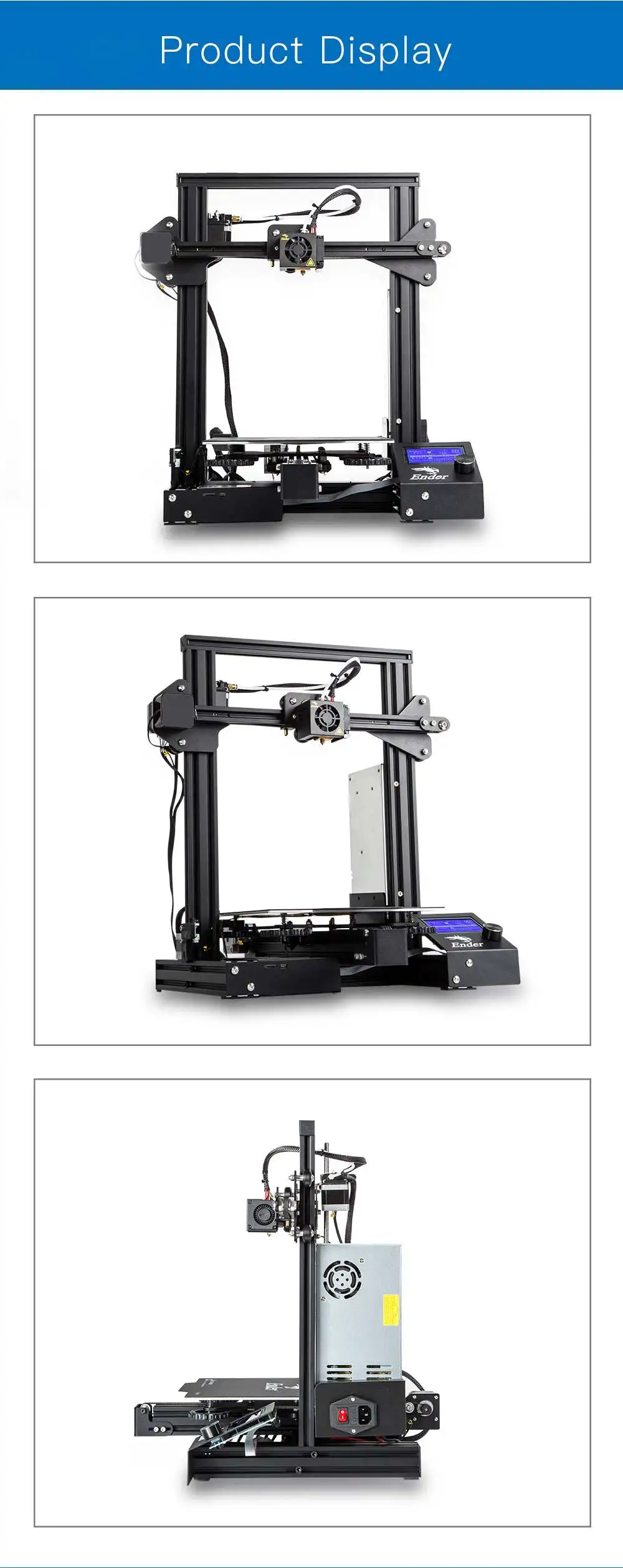 Ender-3/Ender-3 PRO 3d принтер DiY Kit v-слот I3 FDM технология MK10 экструдер 220x220x250 мм размер 3D принтер