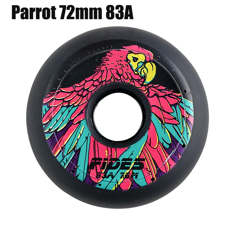 Parrot 72mm 83A 4 шт. качественные PU раздвижные колеса для роликовых коньков использовать для роликовых коньков скутер скейтборд колеса 85A 83A 90A 72 76 80 мм дропшиппинг - Цвет: Parrot 72mm 83A