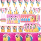 Праздничный набор Принцессы Диснея для дня рождения, Подарочная сумка принцессы, салфетки, бумажный стаканчик, тарелка, Вечерние Маски предметы для вечеринок, детский Декор на день рождения