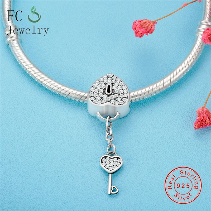 925 пробы серебряный романтичный замок любви подвесное очарование подходит для