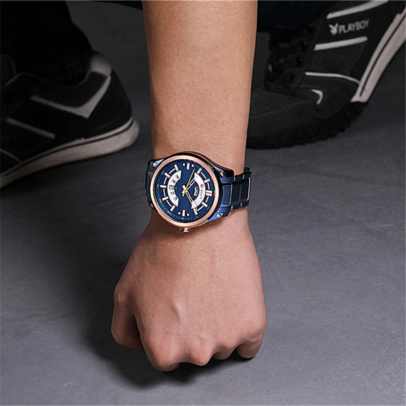 

Watches Mens Stainless Steel Quartz Wristwatch With Calendar Casual Business Male Clock 30M Waterproof Relogio Masculino