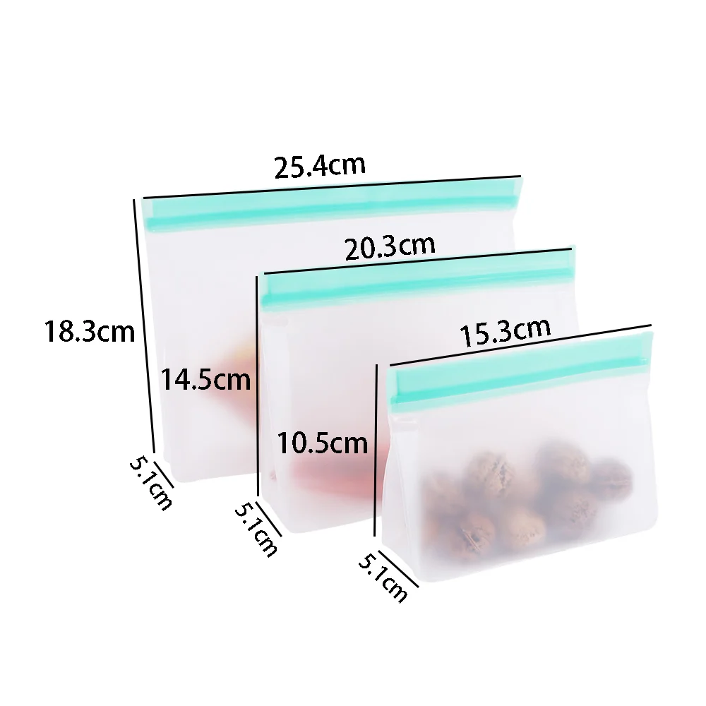 Многоразовый пакет для хранения пищевых продуктов PEVA улучшенный герметичный