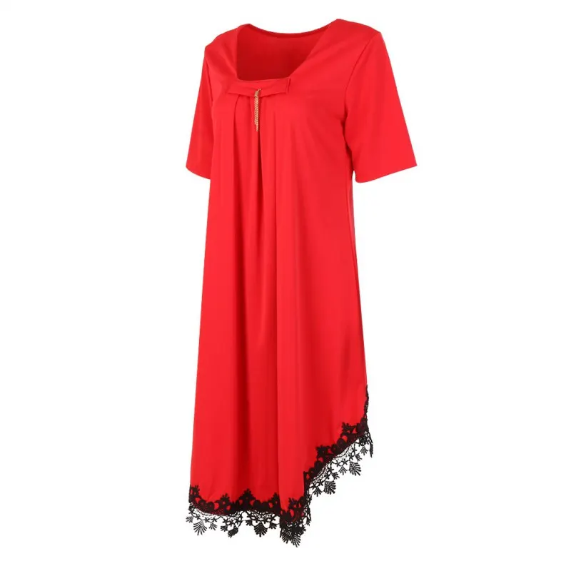 X летнее платье для женщин Vestido кружевное платье с коротким рукавом для девочек с круглым вырезом модный костюм одежда L-6XL плюс размер милый Саша сапфир