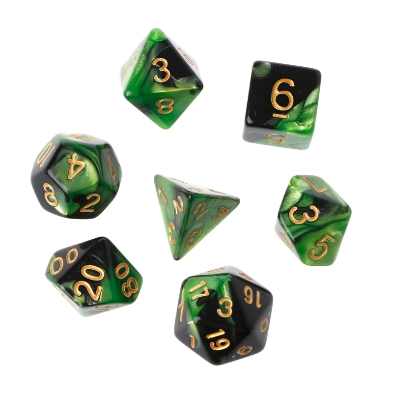 7 шт./компл. акриловые многогранные кости для TRPG настольной игры Подземелья и