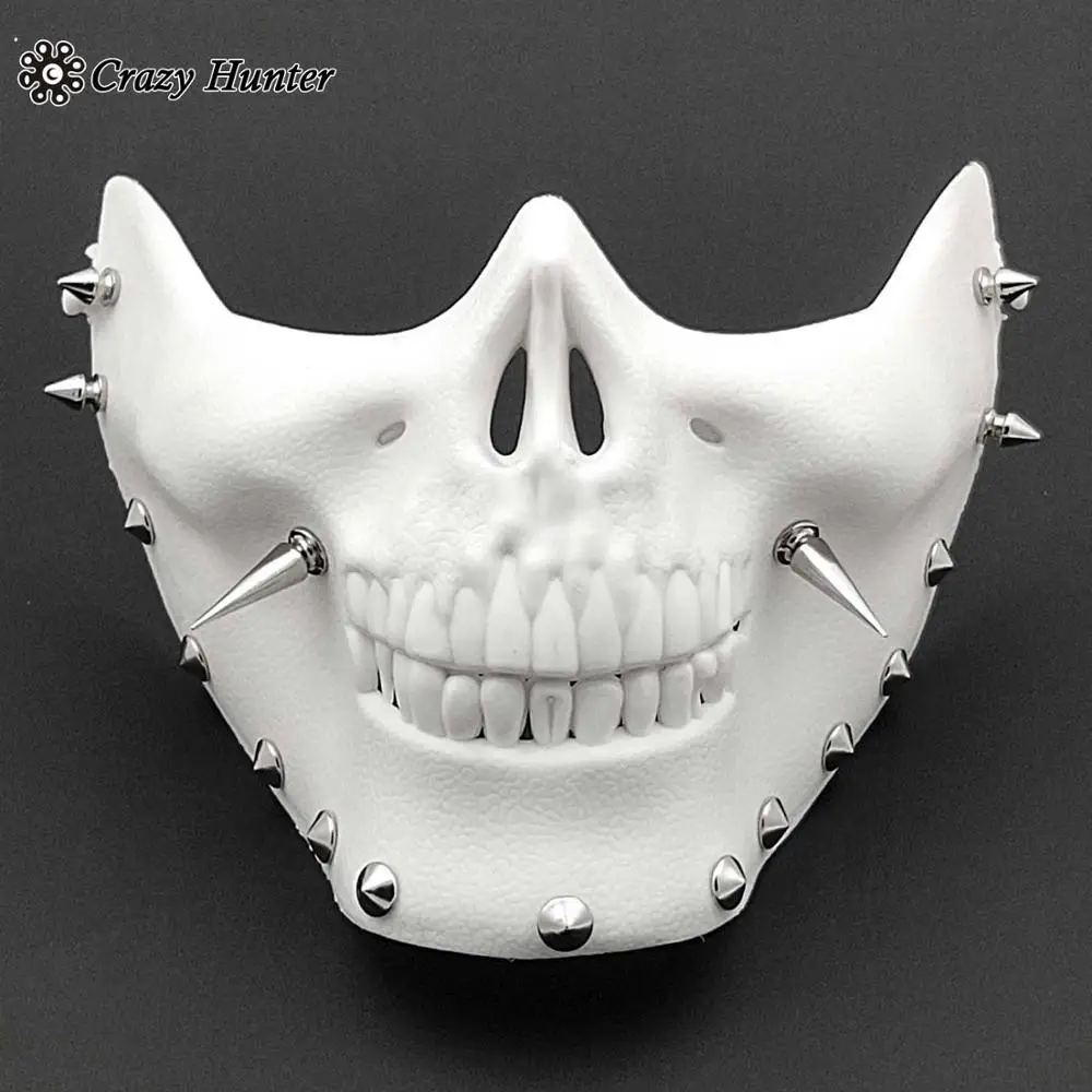 Классная маска в стиле стимпанк Мужская Маскарадная с шипами на половину лица