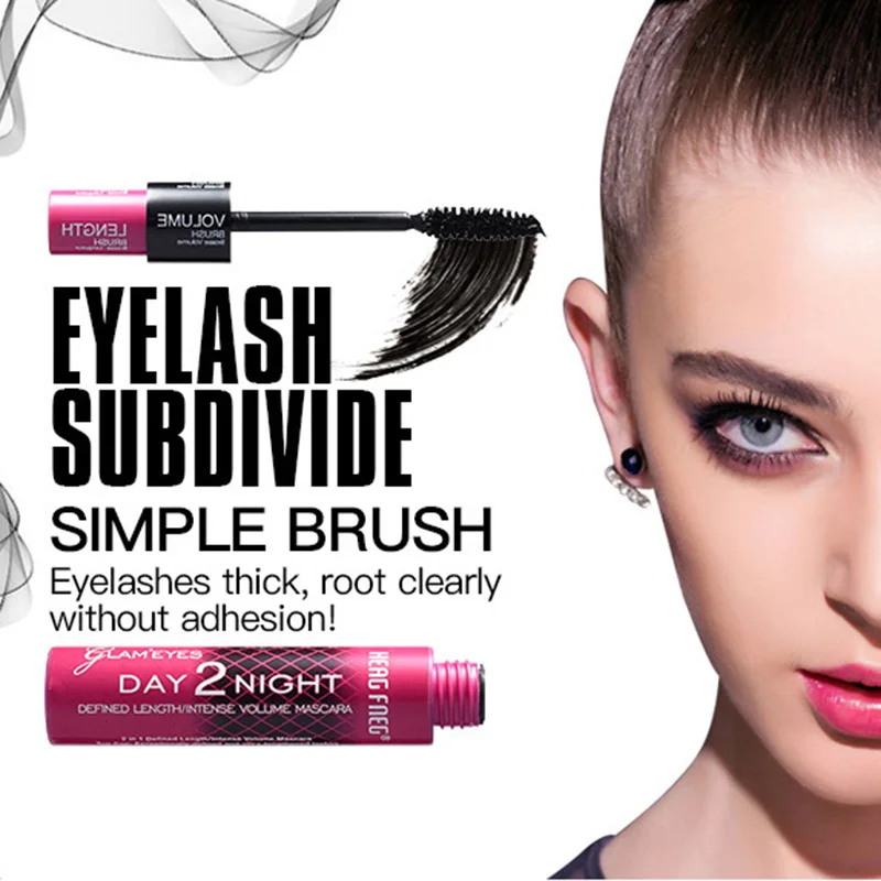 

Waterproof Black Mascara Double Head Brush Lengthening Curling Thick Fast Dry Mascara Makeup Tool SOYW889