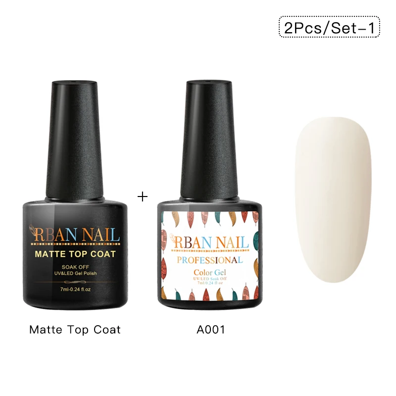 RBAN NAIL 7 мл чистый цвет УФ-гель для ногтей замачиваемый Полупостоянный лак для ногтей гель для ногтей маникюр матовое верхнее покрытие необходимо - Цвет: ZH06715