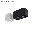 Светодиодный потолочный светильник с регулируемой поверхностью + сменный Светодиодный светильник GU10 7 Вт 10 Вт 14 Вт 20 Вт квадратный светодиодный светильник Точечный светильник