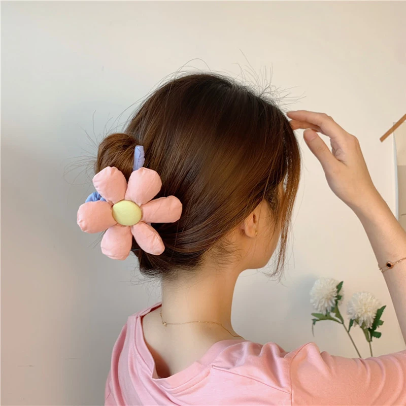 

Корейские аксессуары для волос с большими цветами, заколка-пряжка для волос на осень, зажим для волос на спину для девушек, большая заколка д...