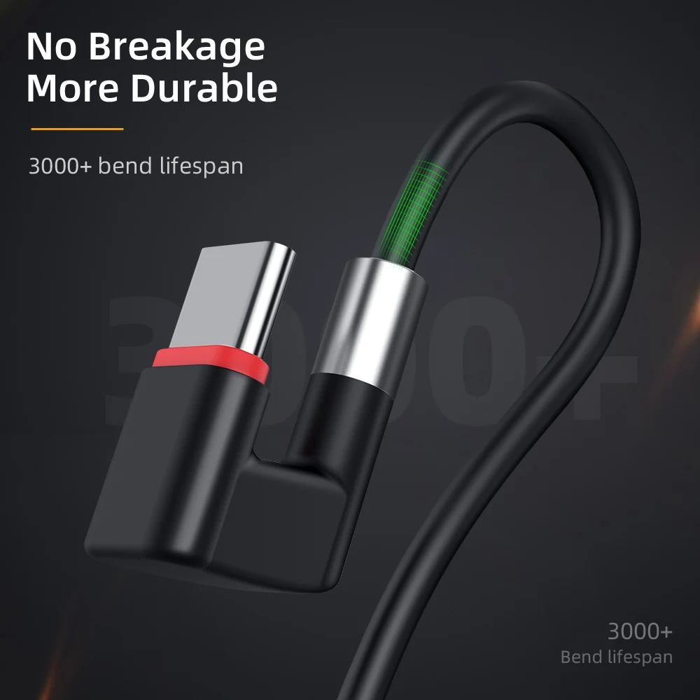 3A Кабель с разъемом Micro USB Type C кабель 180 ° градусов Поворот Быстрая зарядка