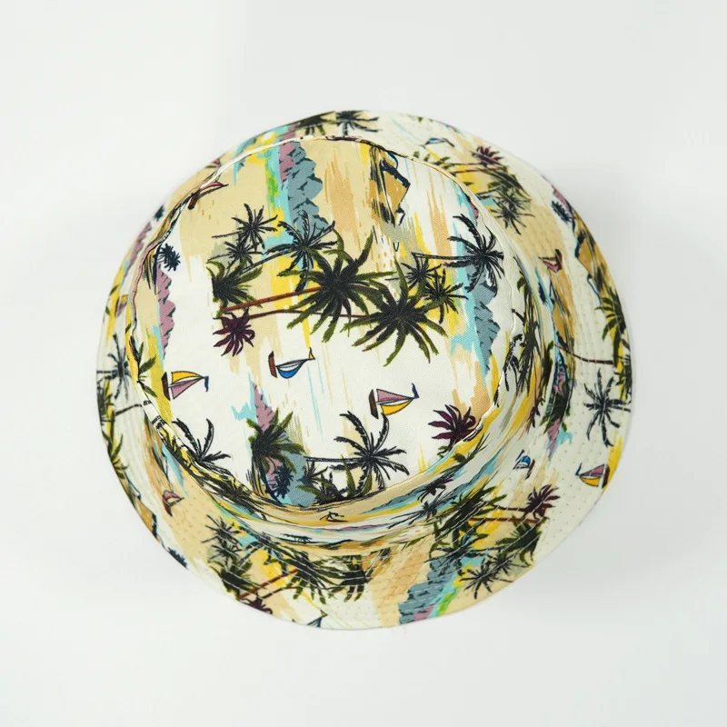 Панама Мужская и женская летняя с принтом кокосовой пальмы в стиле хип-хоп