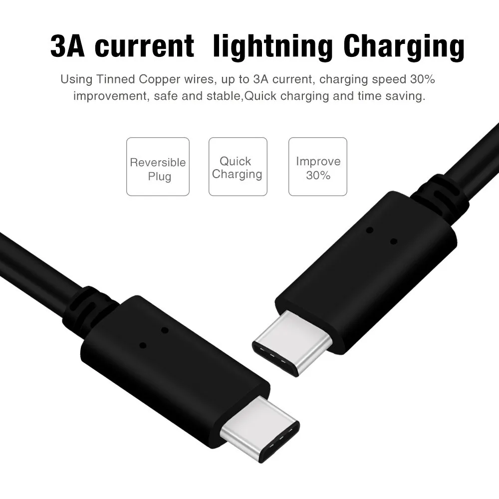 USB C к USB C кабель type C адаптер папа-папа удлинитель для Macbook телефон Дата зарядный кабель Быстрая зарядка 1 м