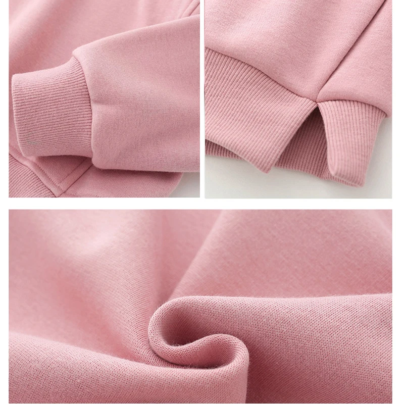 Розовый свитер для девочек Корейский kpop свободная толстовка с графическим