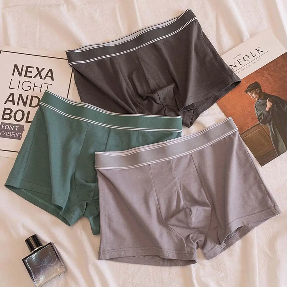 

Cotton Breathable Men Boxers Briefs Underwear Shorts Male Panties Sexy Solid Color Underwear Men Briefs