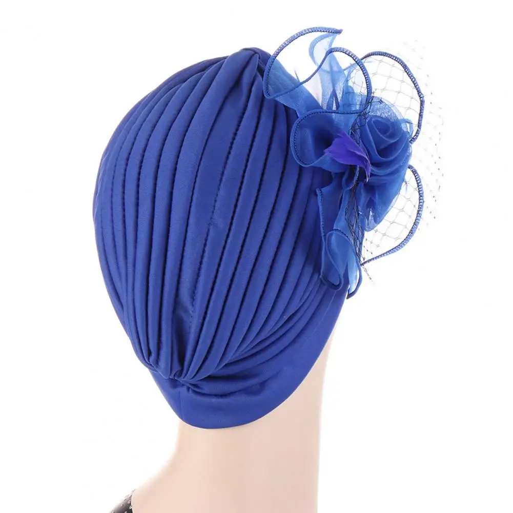 

Turban Hair Accessories Scarf Women Stretchy Big Flower Head Cap Hat Ladies Hair Loss African Turban Cap