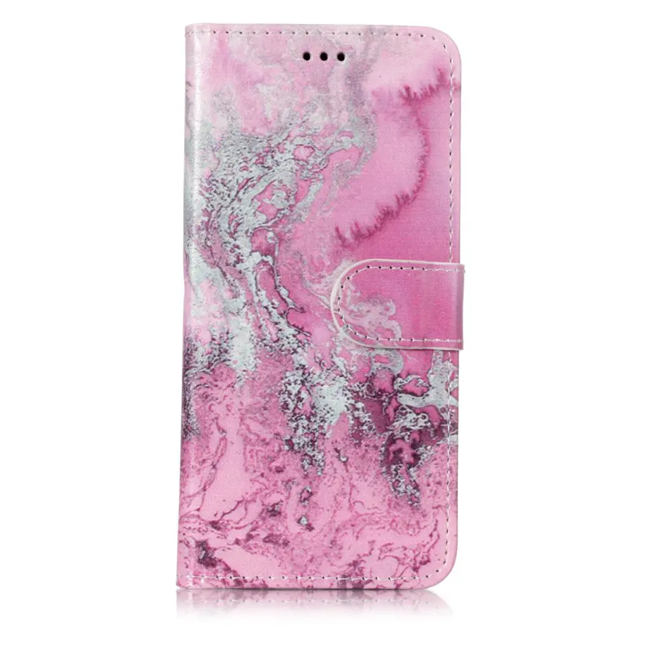 Pink Sea Water Милый рисунок кожаный чехол для телефона для samsung Galaxy S9 S8 плюс S7 S6 край S5 j3 j5 j7 Note 9 8 откидная крышка DP01G - Цвет: Pink Sea Water