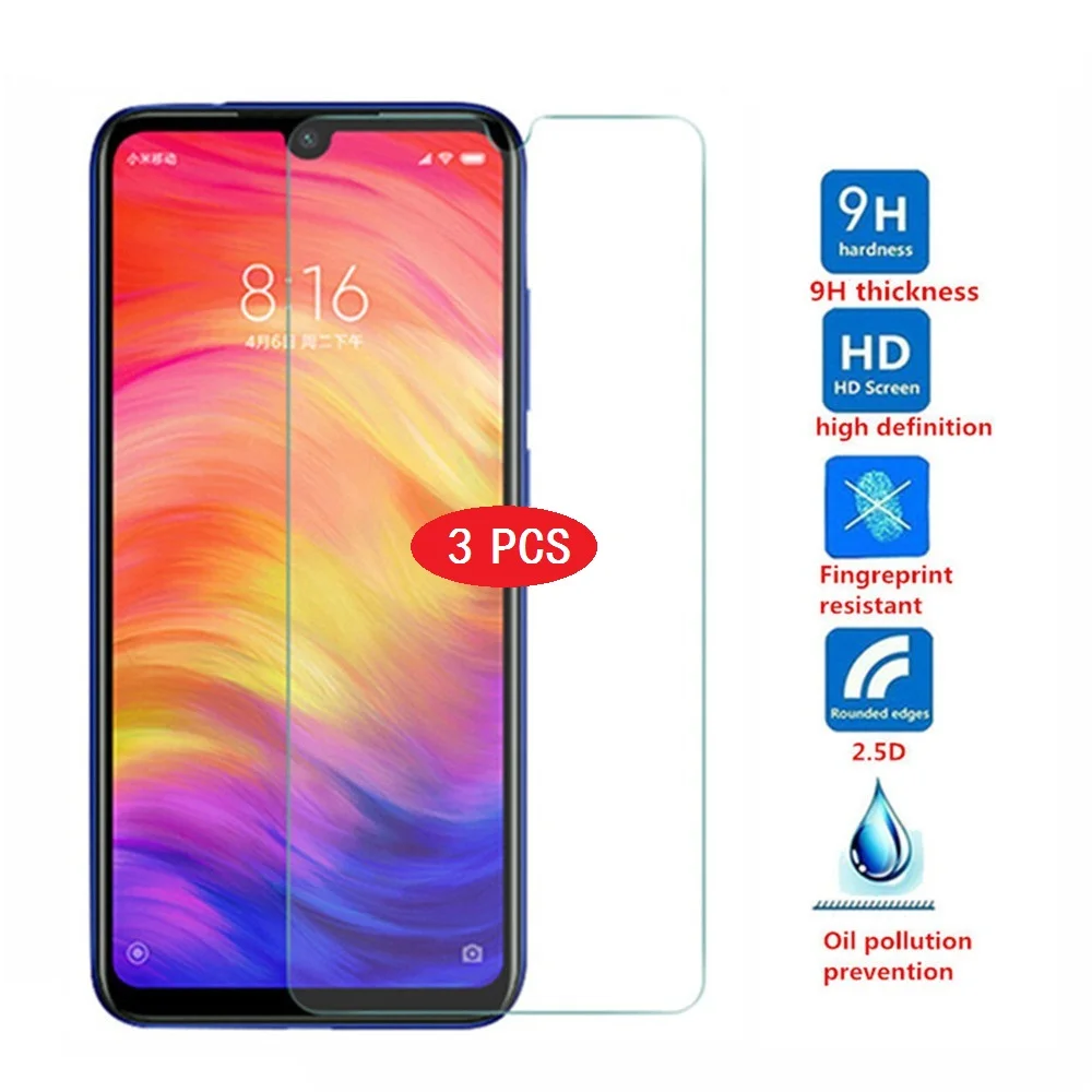 

3pcs Tempered Glass For Xiaomi Redmi Note 7 5 8 9 Pro Max 8T 6 6A 7A 8A 9A Mi 9 Lite Poco X3 NFC Screen Protector