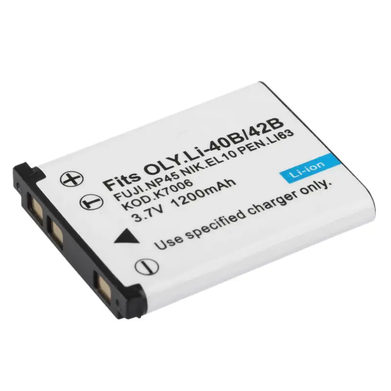 Для Olympus Li-40B / EN-EL10 3 7 V 1200mAh батарея 2 + ЖК-дисплей USB зарядное устройство кабель |