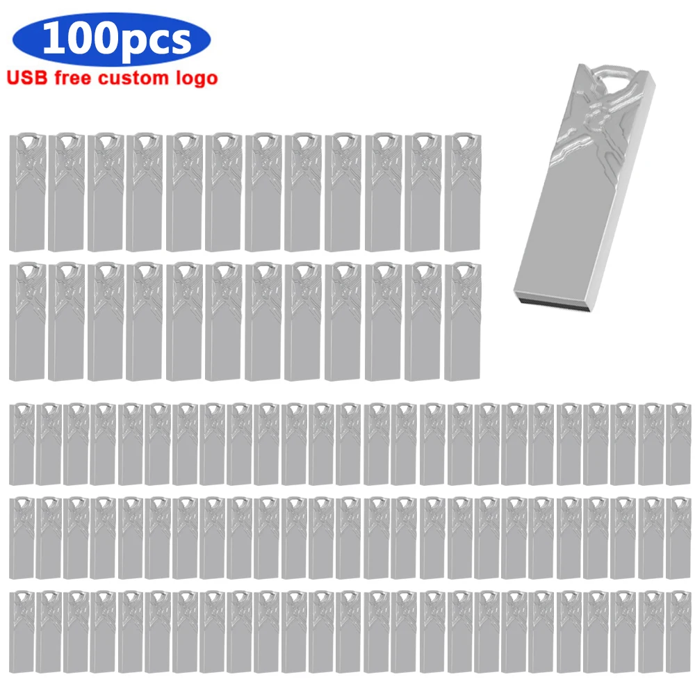 

Флеш-накопитель USB 100 шт./лот с логотипом под заказ, флеш-накопитель 128 ГБ, 64 ГБ, 32 ГБ, 16 ГБ, 8 ГБ, флеш-накопитель, водонепроницаемый металлически...