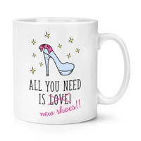 girl gift mug all you need is love new shoes 350ml mug new funny fashion ceramic coffee mug tea cup