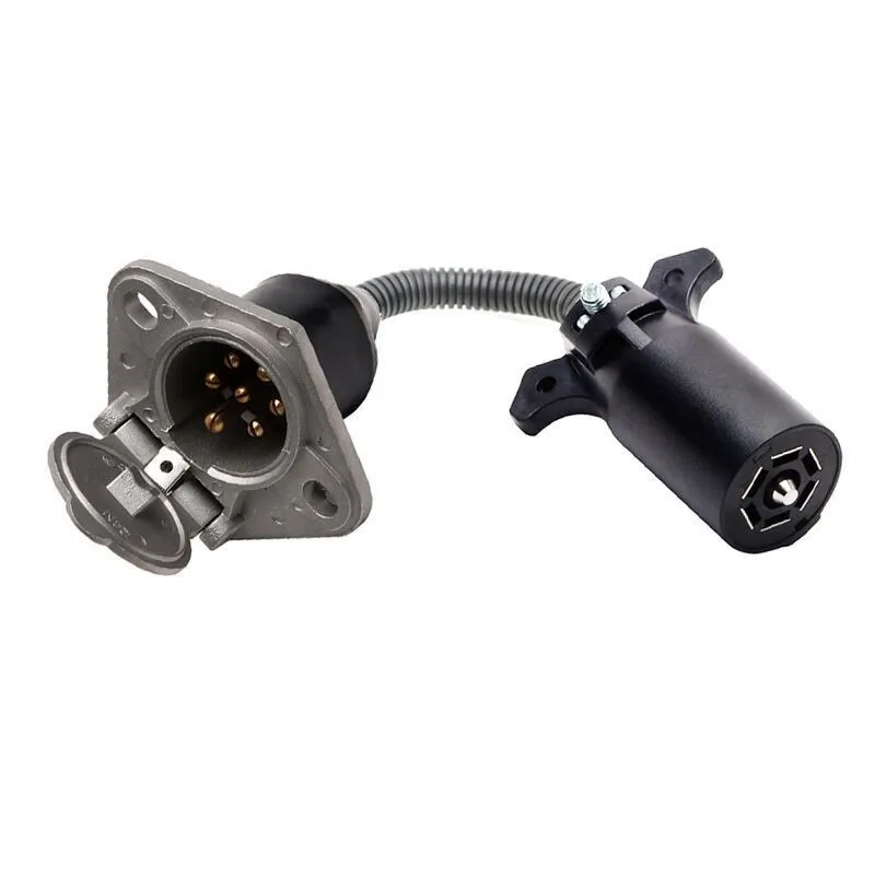 

7 RV Blade To 7 Way Pin Type Adapter Plug Connector For Trailer Trailer Plug Adapter