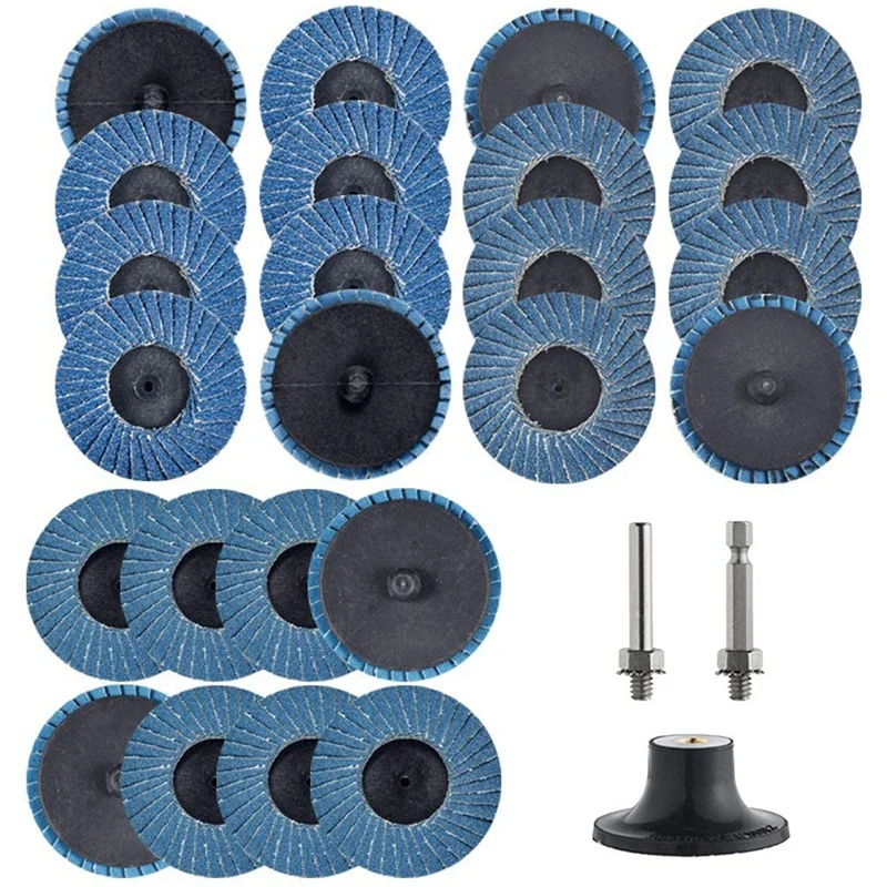 

2 Inch Roll Lock Flap Discs With Holder Die Grinder Attachment Zirconia Flat36/60/80Grit Grinding Wheel For Surface Prep