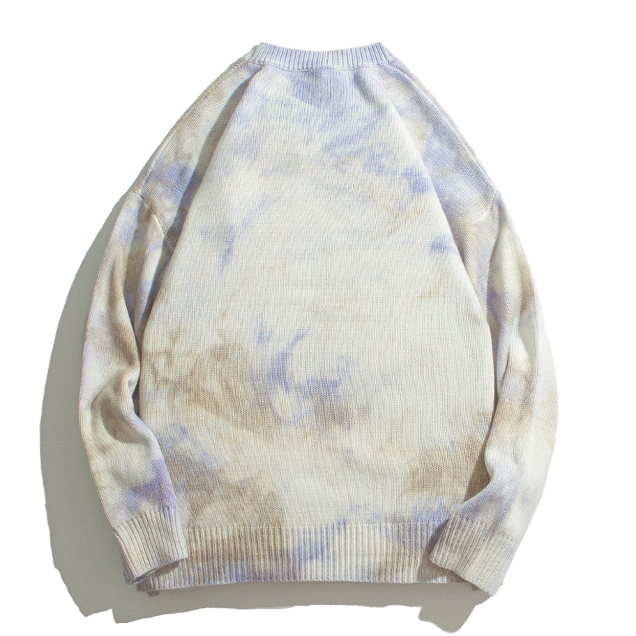 Tie Dye Streetwear Pullover Knitted Sweater 2020 Autumn Hip Hop Harajuku Male Casual Vintage Cotton Men Clothing | Мужская одежда