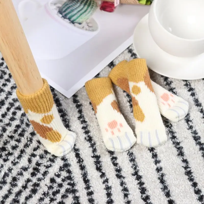 4 шт./компл. чехол для ножки стула стул со столом ноги носки защиты пола утепленные