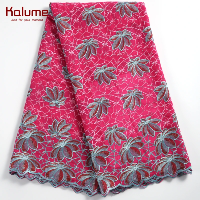 Высококачественная африканская швейцарская хлопковая кружевная ткань Kalume