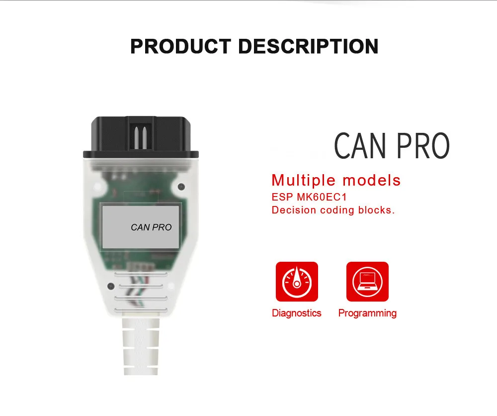Для VAG CAN PRO V5.5.1 FTDI FT245RL чип VCP OBD2 Диагностический интерфейс Поддержка Can Bus UDS K Line для