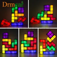 1set diy tetris puzzle light stackable led desk lamp constructible block night light children s gift tower baby colorful brick