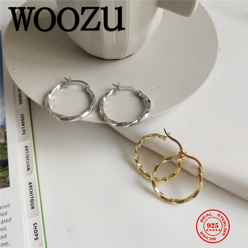 Серьги-кольца женские из серебра 925 пробы в стиле панк