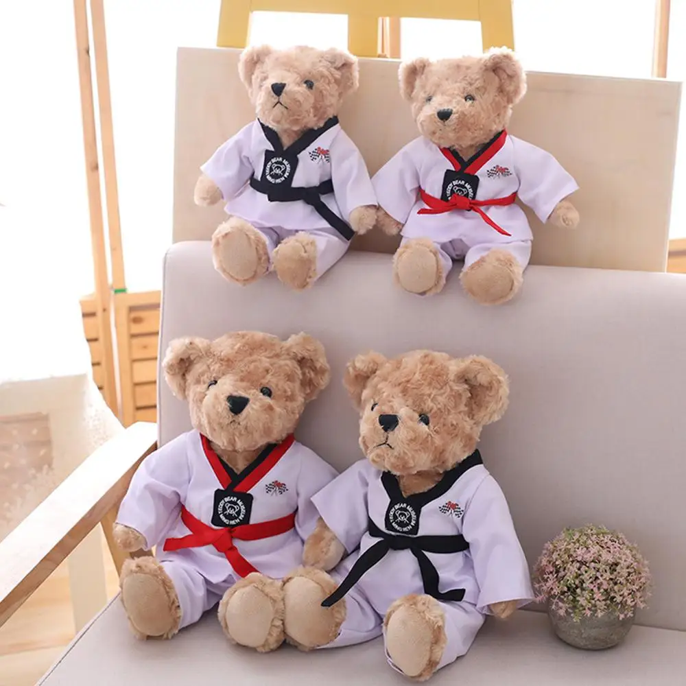 

New cute teddy bear taekwondo bear cub doll couple children's small teddy plush doll valentine gift christmas gift soothing doll