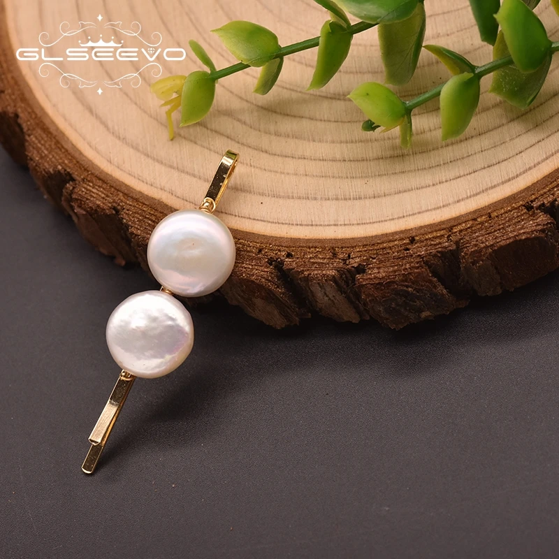 

GLSEEVO Natural Freshwater Baroque White Pearl Hairpin Accesories For Women Girls Wedding Romantic Hair Jewelry Tiara GH0026B