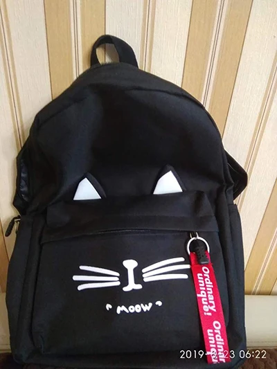 Cute Cartoon Cat Ears Backpack Girl Schoolbag for Teenage Women Back Pack Nylon School Backpack Famale Teen Bag pack