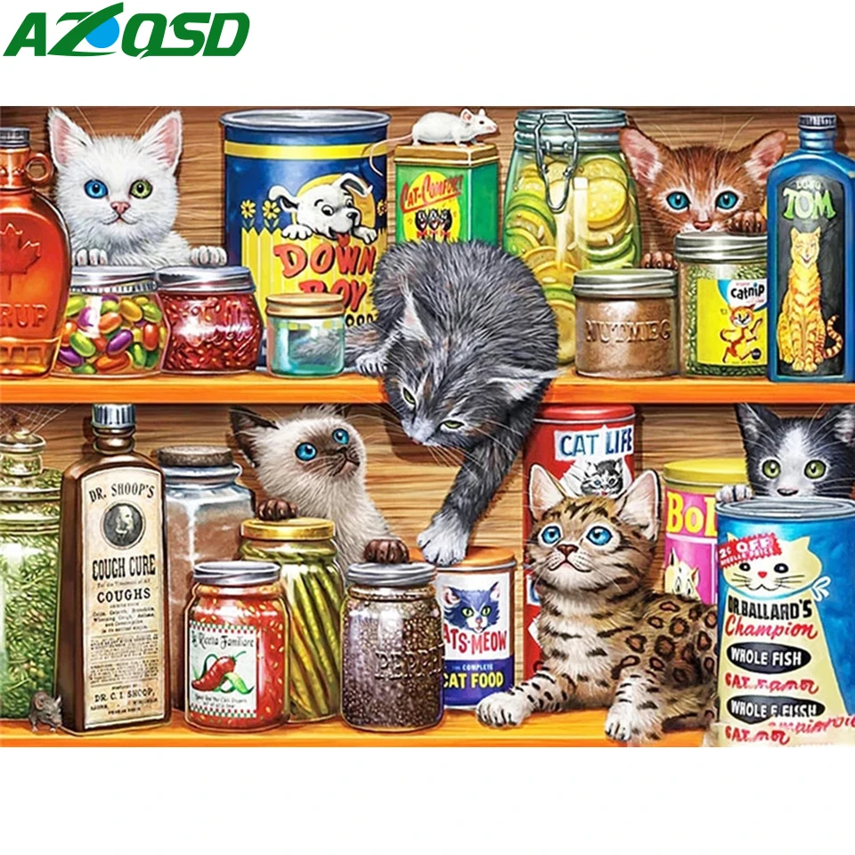 AZQSD Алмазная художественная живопись полка для кошки мозаика домашний декор
