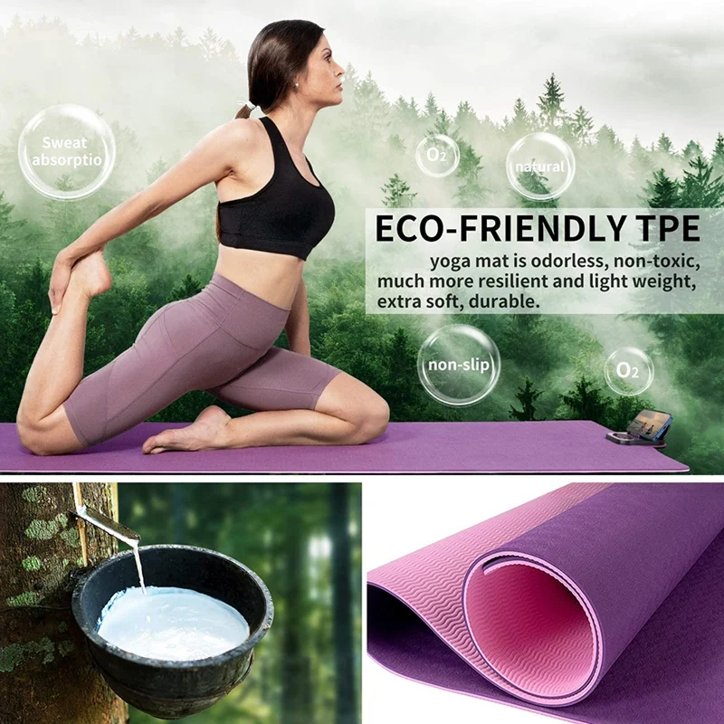 

Yoga Mat with Phone Stand and Countdown Timer, Premium 1/4Inch Thick Fitness & Exercise Mat for Yoga, Pilates