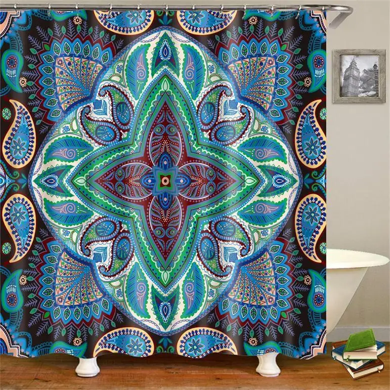 Этническая Бохо домашний декор занавеска для душа Водонепроницаемый Цветочный