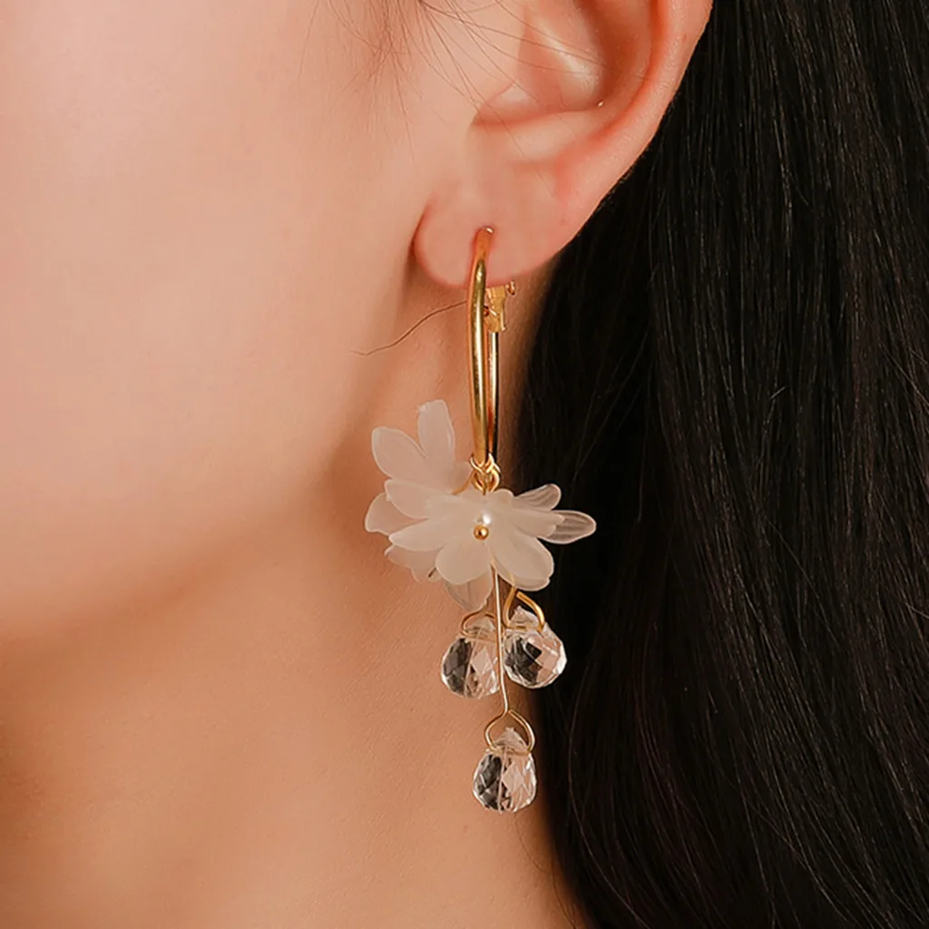 Серьги подвески женские с кристаллами #4|Серьги-подвески| |