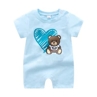 new summer fashion newborn baby clothes letter cartoon style unisex cotton short sleeve baby boy girl romper 0 24 months