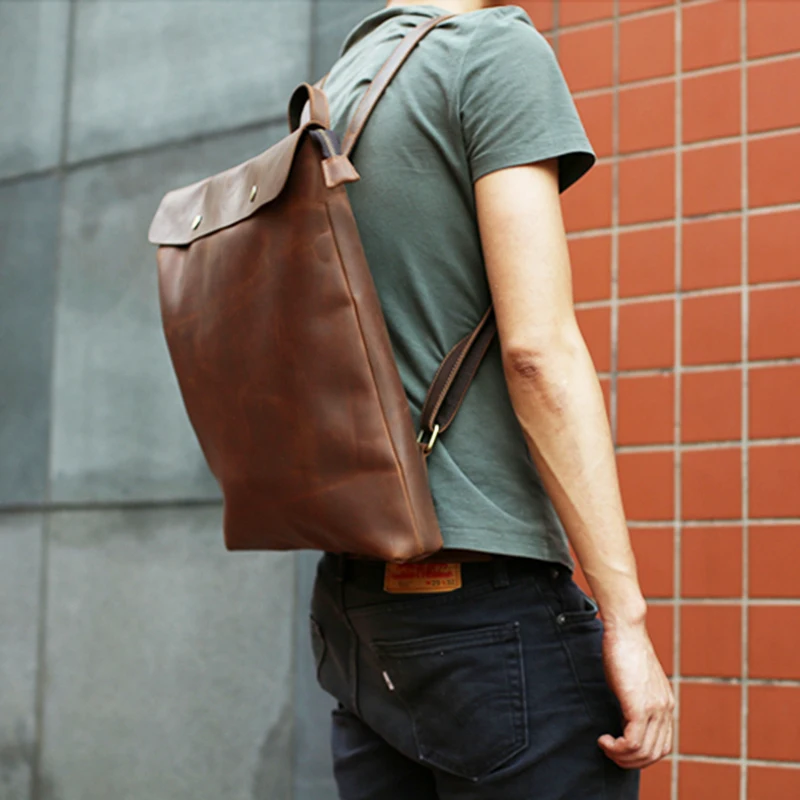 Мужской рюкзак из натуральной кожи с отделением для ноутбука|Мужские рюкзаки| |