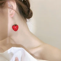 ultra red zircon large strawberry exaggerated earrings sweet fashion simple fruit earrings