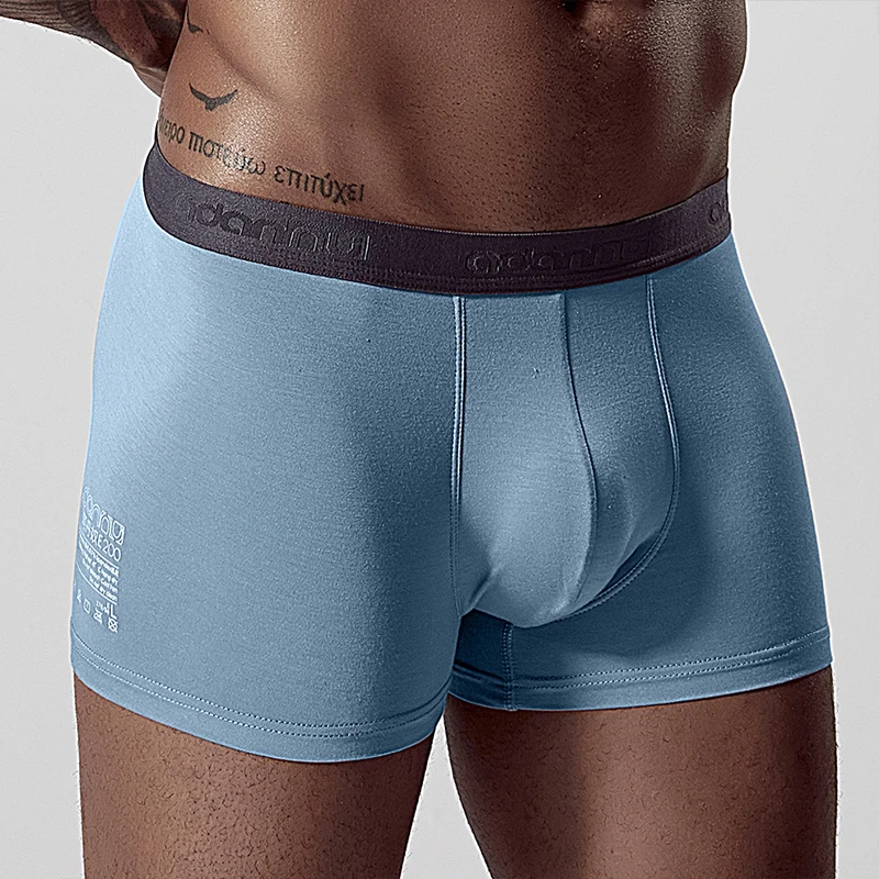 Сексуальное мужское нижнее белье боксеры шорты одноцветные модные мужские трусы