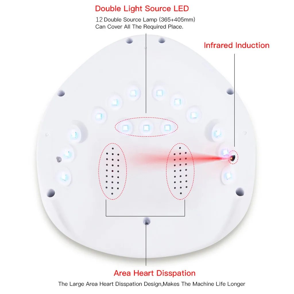 

Hot 36W LED UV Lamp For Making Nail LED White UV Light Gels Manicure Machine with Timer Button USB Connector Art Tools #N3