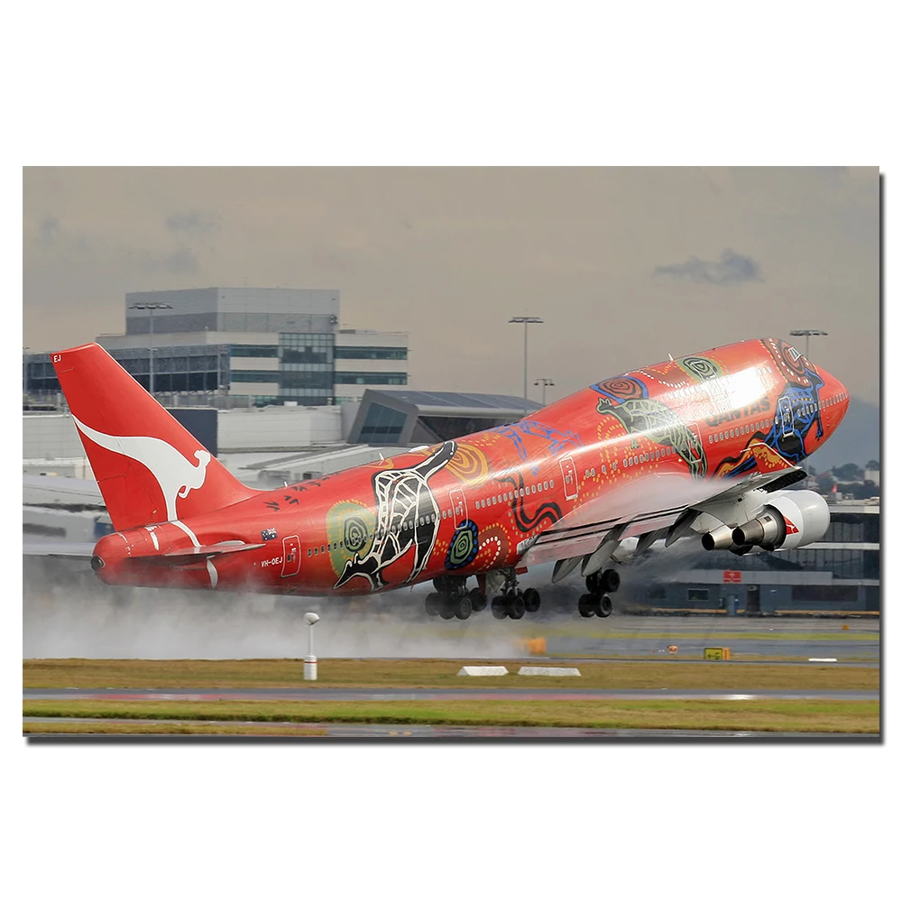 Постер на холсте с самолетом Боинг 747 настенные художественные картины печать
